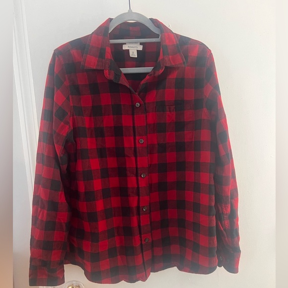 LL Bean relaxes fit plaid flannel size M - Picture 2 of 4